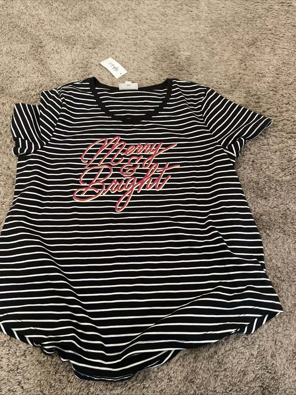 Style & Co Blouse/Shirt Women's Xl. Merry&bright / Black